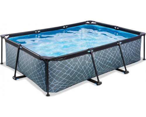 Exit Exit Toys Stone Pool, Frame Pool 220x150x65cm, swimming pool (grey, with filter pump)