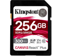SD  Kingston Canvas React Plus SDXC 256 GB Class 10 UHS-II/U3 V90 (SDR2/256GB)