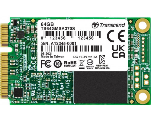 SSD Transcend 370S 64GB mSATA SATA III (TS64GMSA370S)