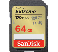 SD  SanDisk Extreme SDXC 64 GB Class 10 UHS-I/U3 V30 (SDSDXV2-064G-GNCIN)