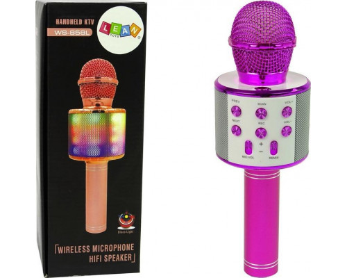 Lean Sport Bezprzewodowy USB Głośnik Nagrywanie Karaoke Model WS-858 Rose