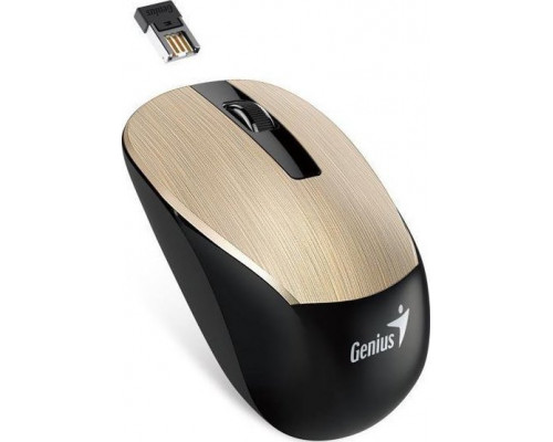 Genius Genius NX-7015, 1600DPI, 2.4 [GHz], optyczna, 3kl., bezprzewodowa USB, złota, AA