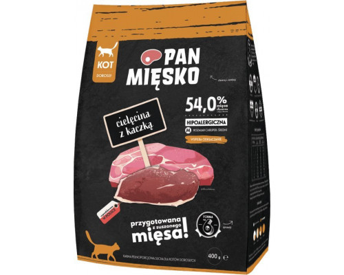 Pan Mięsko Food sucha dla kota Cielęcina z kaczką M 400g