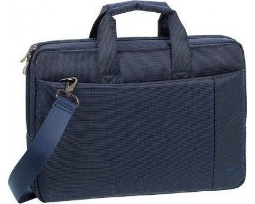 RivaCase TORBA NA LAPTOP 15,6" CENTRAL, NIEBIESKA, Z KIESZENIAMI NA TABLET, SMARTFON, DOKUMENTY I AKCESORIA