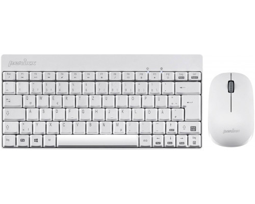 Perixx Perixx PERIDUO-212 DE, mini USB keyboard and mouse set, white