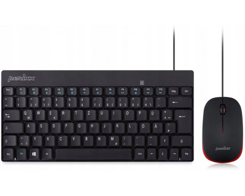 Perixx Perixx PERIDUO-212 DE, mini USB keyboard and mouse set, black