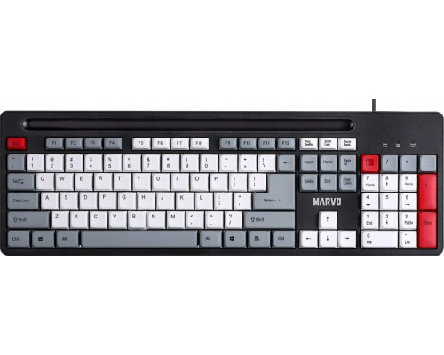 Marvo Marvo KB005, klawiatura US, klasyczna, przewodowa (USB), czarno-czerwona