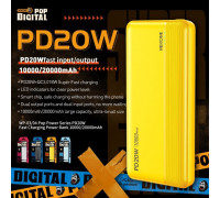 Wekome 20000 mAh Fast Charging USB-C PD 20W + USB-A QC3.0 18W Yellow
