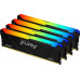 Kingston Fury Beast RGB, DDR4, 64 GB, 3600MHz, CL18 (KF436C18BB2AK4/64)