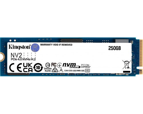 SSD 250GB SSD Kingston NV2 (bulk) 250GB M.2 2280 PCI-E x4 Gen4 NVMe (SNV2S/250GBK)