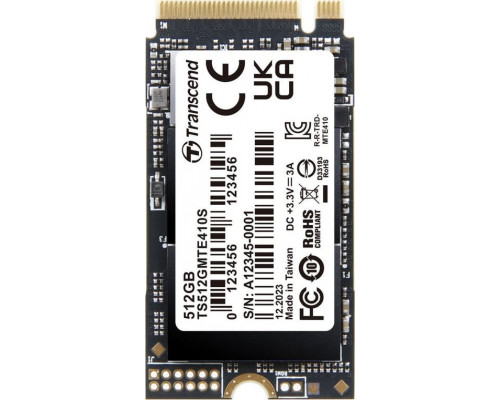 SSD 512GB SSD Transcend 410S 512GB M.2 2242 PCI-E x4 Gen4 NVMe (TS512GMTE410S)
