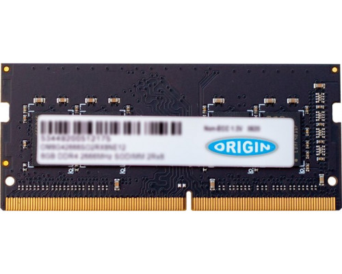 Origin Origin Storage 8GB DDR4 2666MHz SODIMM 2Rx8 Non-ECC 1.2V, 8 GB, 1 x 8 GB, DDR4, 2666 MHz, 260-pin SO-DIMM
