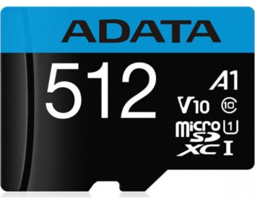 SD ADATA Premier MicroSDXC 512 GB Class 10 UHS-I/U1 A1 V10 (AUSDX512GUICL10A1-RA1)
