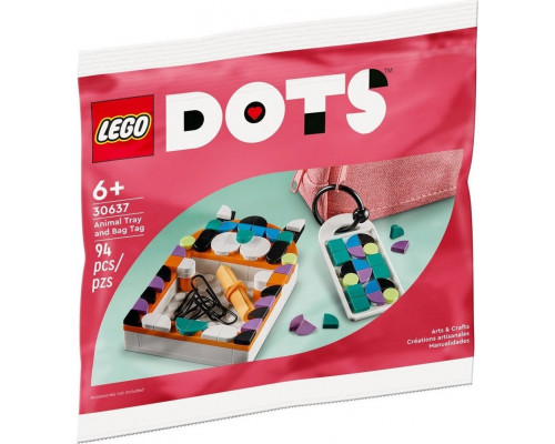 LEGO Dots Tacka w kształcie zwierzaka i zawieszka na torbę (30637)