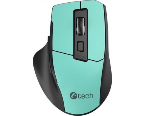 C-Tech C-TECH myš Ergo WLM-05, bezdrátová, 1600DPI, 6 tlačítek, USB nano receiver, mátová