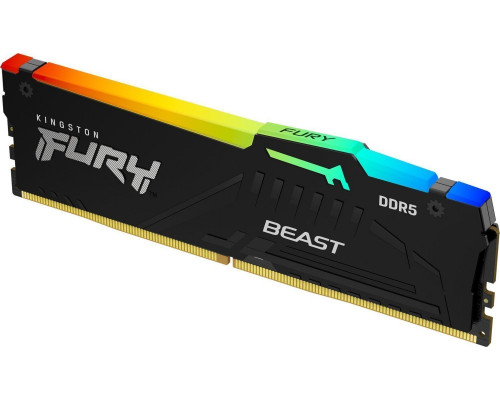 Kingston Fury Beast RGB, DDR5, 16 GB, 6400MHz, CL32 (KF564C32BBA-16)