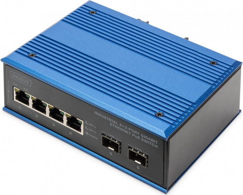 Switch Digitus DIGITUS Switch 4+2-Port Gigabit Ethernet PoE SC 20 km