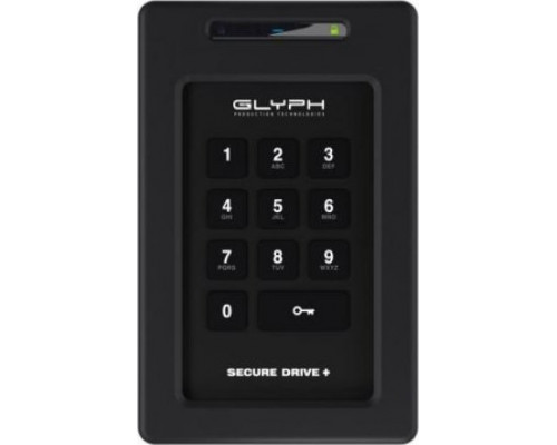 HDD Glyph SecureDrive+ Keypad, 4TB Encrypted SSD Drive with Keypad, Bus-powered, USB 3.2 Gen1, USB-C & Thunderbolt compatible