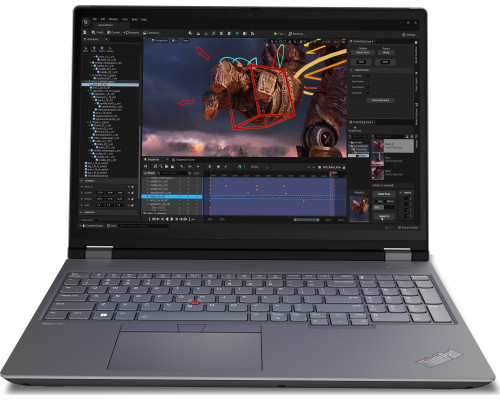 Laptop Lenovo Lenovo ThinkPad P16 Intel® Core™ i7 i7-14700HX Mobilna stacja robocza 40,6 cm (16") WQXGA 32 GB DDR5-SDRAM 1 TB SSD NVIDIA RTX 2000 Ada Wi-Fi 6E (802.11ax) Windows 11 Pro Szary, Czarny