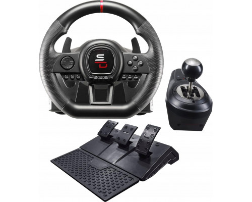 Subsonic SA5658, Steering wheel + Pedals + Joystick, PlayStation 4, Xbox One, Xbox One S, Xbox One X, Xbox Series S, Xbox Series X, D-pad, Options button, Share button, Wired, USB, Black