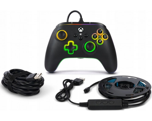 Pad PowerA PowerA Advantage kablet controller til Xbox Series X|S med Lumectra + RGB LED Strip - Sort