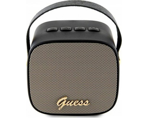 Guess Guess Bluetooth speaker GUWSB2P4SMK Speaker mini black/black 4G Leather Script Logo with Strap