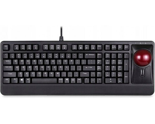 Perixx Perixx PERIBOARD-522 US B, wired keyboard with trackball, US layout, black