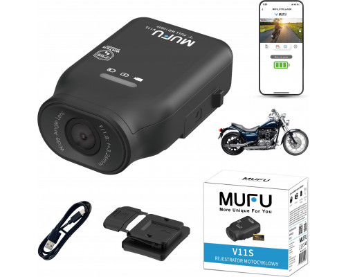 MUFU WIDEOREJESTRATOR MOTOCYKLOWY MUFU MOTOCAM V11S FULLHD 7H KAMERA NA MOTOCYKL