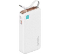 UPS Usams USAMS Powerbank ze zwijanym kablem USB-C Retractable 10000 mAh PD 20W Fast Charge XY Series biały/white 10KCD22402 (US-CD224)