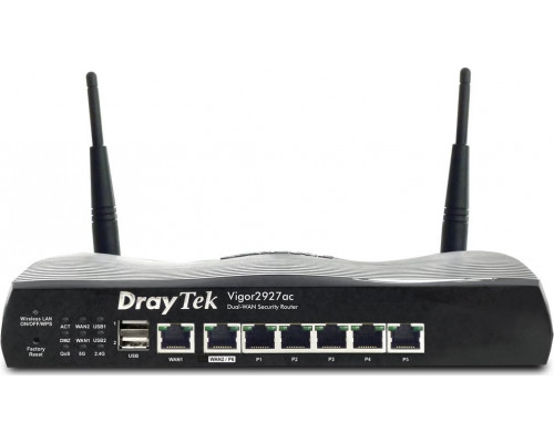 DrayTek Draytek Vigor2927ac router bezprzewodowy Gigabit Ethernet Dual-band (2.4 GHz/5 GHz) Czarny