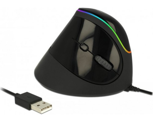 Delock MAUS ergonomisch vertikal optisch 5-Tasten Rechtshander USB-A Delock RGB Touch