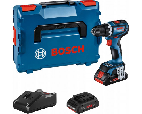 Bosch Bosch cordless drill GSR 18V-90 C Professional, 18V (blue/black, 2x Li-Ion battery ProCORE18V 4.0Ah, Bluetooth module, in L-BOXX)