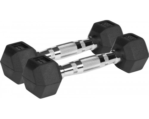 Rebel Dumbbells cast iron gumowane HEX 2x1 kg REBEL ACTIVE