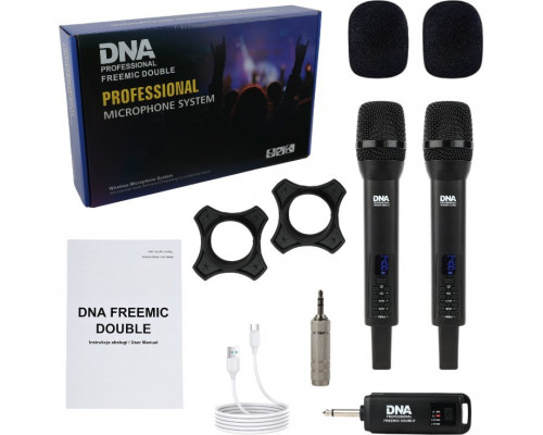 DNA 2x MIKROFONY BEZPRZEWODOWE 2x NADAJNIKI DORĘCZNE 2.4 GHz DO 30 METRÓW