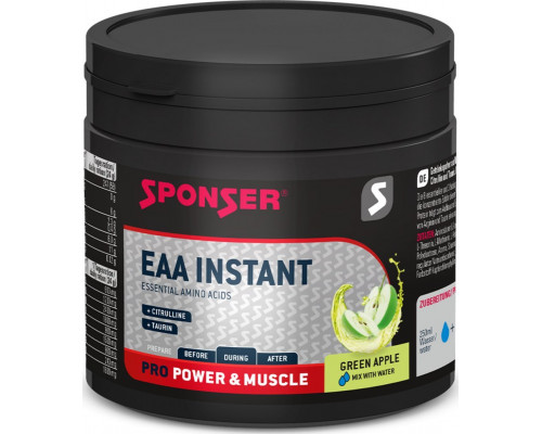 Sponser Aminoskābes SPONSER AMINO EAA INSTANT Zaļais ābols 300g skārda (NEW 2025)