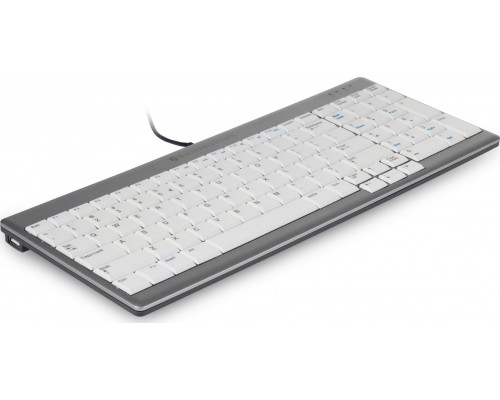 BakkerElkhuizen BakkerElkhuizen UltraBoard 960 Standard Compact, Mini, USB, QWERTY, Silver, White