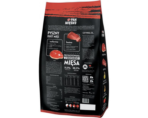 Pan Mięsko Beef z koziną (dorosły) chrupki M 9kg