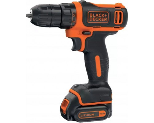 Black&Decker BLACK+DECKER cordless drill/screwdriver BDODD12KA, 10.8Volt (black/orange, Li-ion battery 1.5Ah, case)