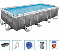 Bestway Swimming pool Power Steel z setem, rectangular, 488x244x122 cm Lumarko!