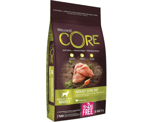 Core CORE Adult Low Fat Turkey Medium/Large  10 kg +2kg free