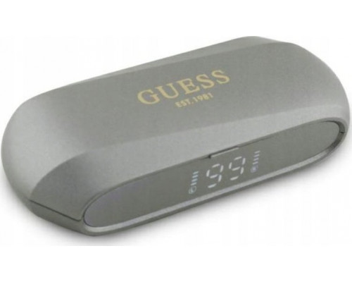 Guess Bluetooth GUTWSC2MCDSE    TWS + stacja dokująca taupe Elongated Metalic Printed Logo