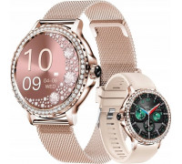 Smartwatch Damski Veltori VT320-1 Złota Bransoleta + Rose Pasek Silikonowy