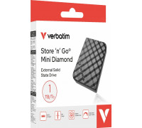 Dysk SSD zewnętrzny Verbatim Store 'n 'Go Mini Diamond 1TB USB-C 3.2 Gen 2 czarny