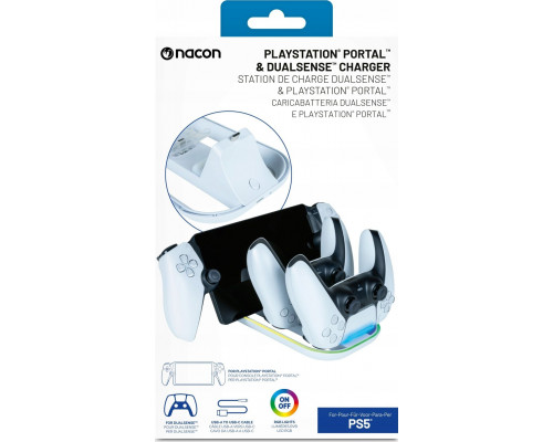 BigBen Dual mount for PS5 controller and Playstation Portal with RGB indicator light. Nacon