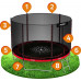 Garden Trampoline Neo-Sport Garden Trampoline 8ft/252cm With outer mesh i drabinką