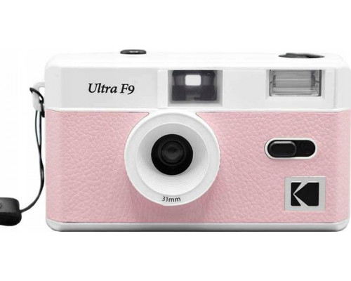 KODAK ULTRA F9 F 9 Aparat Analogowy na Film Klisze 35mm + Lampa Błyskowa - pink