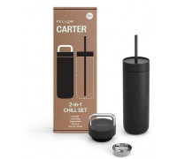 Fellow - Carter Chill Set 2 w 1 - Thermal mug + 2 nakrętki - Black 591 ml