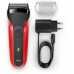 Braun Series 3 300s, Foil shaver, 2 SensoFoil, Black, Red, LED, Battery, Nickel-Metal Hydride (NiMH)