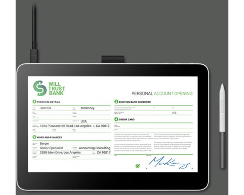 Wacom Signature Display 13 pen & touch- tablet z ekranem dotykowym 13,3" Full HD, piórko Wacom One Pen z 4096 poziomami nacisku (2023)