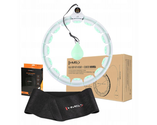 ZESTAW HULA HOP HHW06 GREEN Z PIŁKĄ GRAWITACYJNĄ I LICZNIKIEM HMS + PAS BR163 BLACK